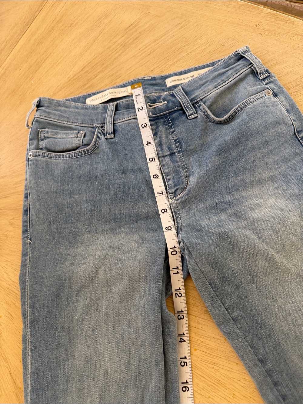 Pilcro and the Letterpress Mid-Blue Cropped Jeans with Floral Embroidery - Picture 8 of 9